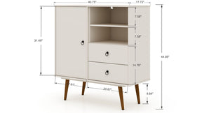 Manhattan Comfort Tribeca Mid-Century- Modern Dresser with 2-Drawers in Off White