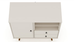 Manhattan Comfort Tribeca Mid-Century- Modern Dresser with 2-Drawers in Off White