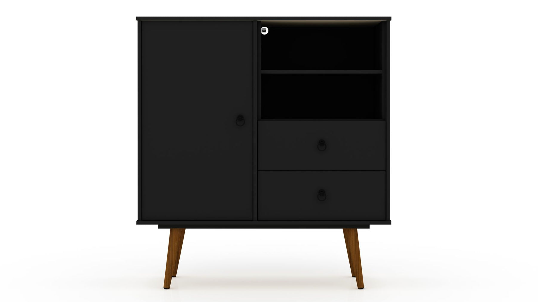 Manhattan Comfort Tribeca Mid-Century- Modern Dresser with 2-Drawers in BlackManhattan Comfort-Dresser- - 1