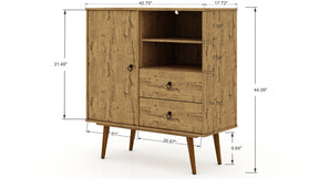 Manhattan Comfort Tribeca Mid-Century- Modern Dresser with 2-Drawers in Nature