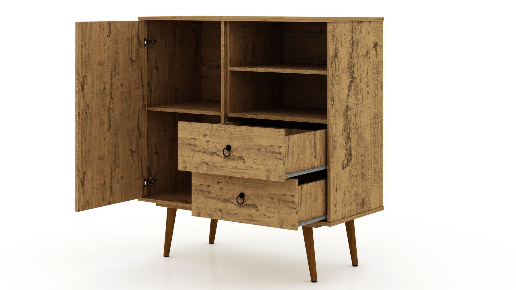 Manhattan Comfort Tribeca Mid-Century- Modern Dresser with 2-Drawers in Nature