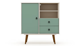 Manhattan Comfort Tribeca Mid-Century- Modern Dresser with 2-Drawers in Off White and Green MintManhattan Comfort-Dresser- - 1