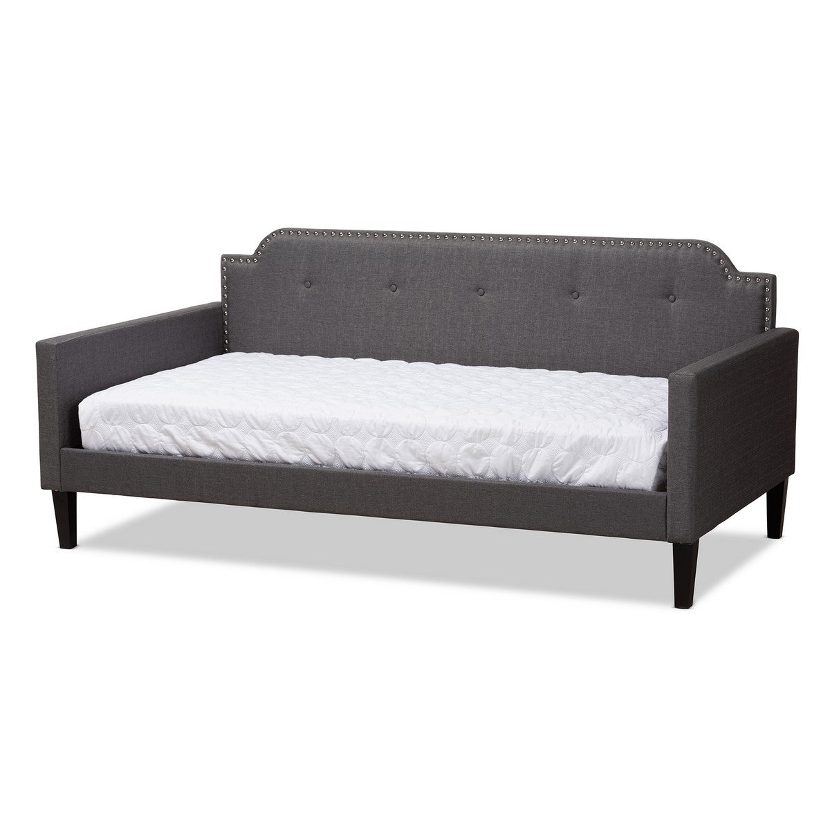 Baxton Studio Packer Modern and Contemporary Grey Fabric Upholstered Twin Size Sofa Daybed Baxton Studio-daybed-Minimal And Modern - 1