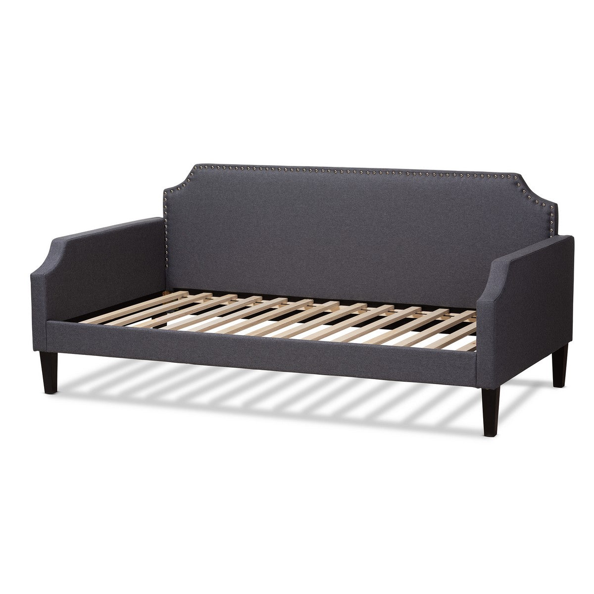 Baxton Studio Walden Modern and Contemporary Grey Fabric Upholstered Twin Size Sofa Daybed