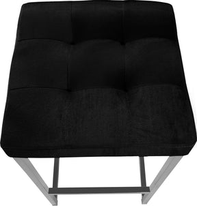 Meridian Furniture Nicola Black Velvet Stool - Set of 2