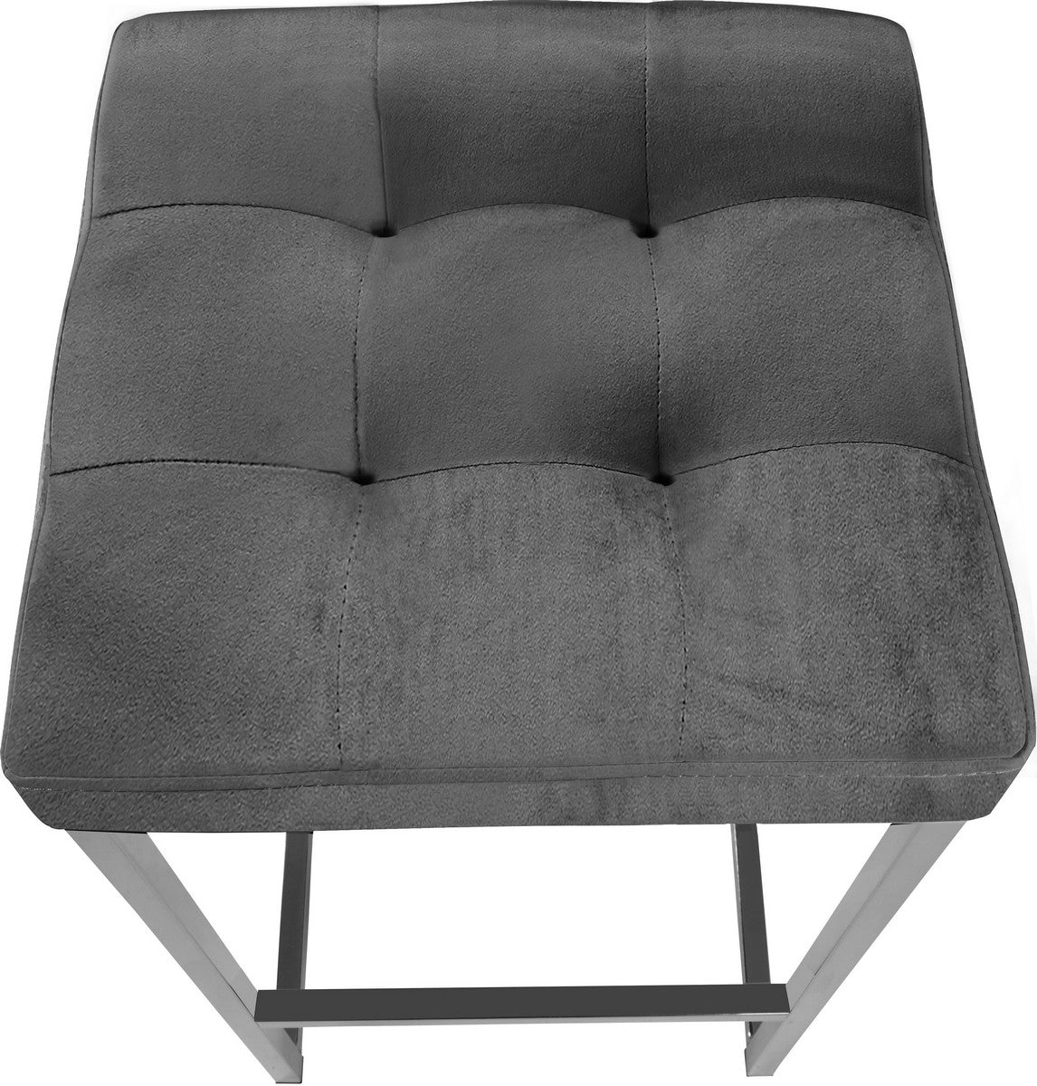 Meridian Furniture Nicola Grey Velvet Stool - Set of 2