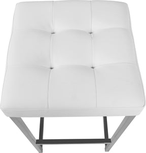 Meridian Furniture Nicola White Faux Leather Stool - Set of 2