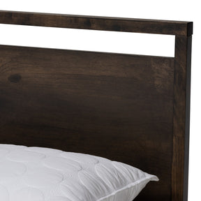 Baxton Studio Inicio Modern and Contemporary Charcoal Brown Finished Wood Queen Size Platform Bed