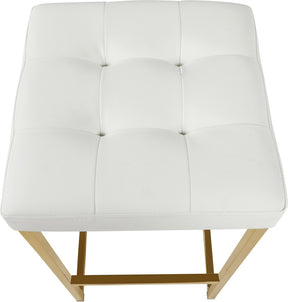 Meridian Furniture Nicola White Faux Leather Stool - Set of 2