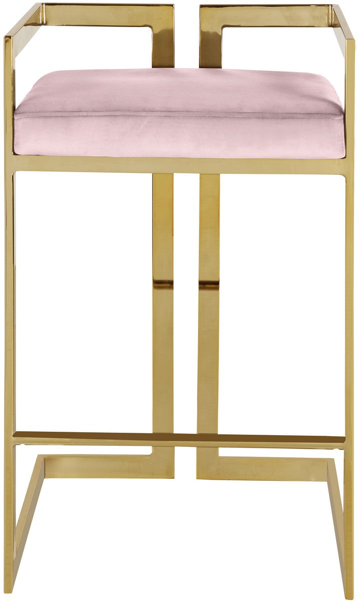 Meridian Furniture Ezra Pink Velvet Stool ( Quantity of 1 Stool ) Minimum of 2 orders.