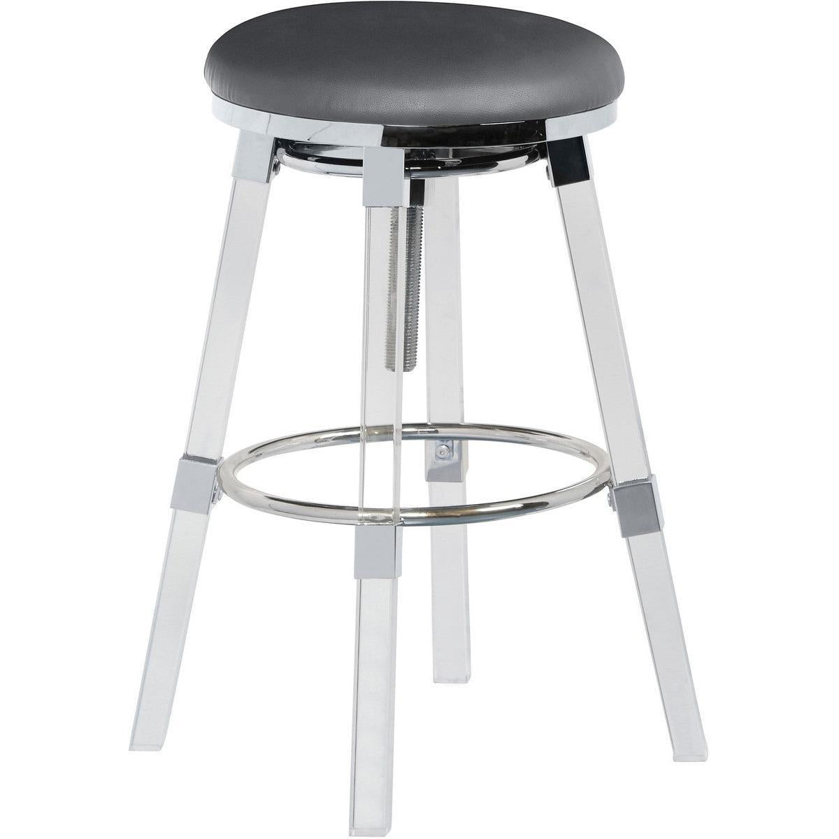 Meridian Furniture Venus Grey Faux Leather Adjustable StoolMeridian Furniture - Adjustable Stool - Minimal And Modern - 1