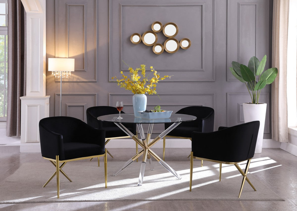 Meridian Furniture Mercury Acrylic/Gold Dining Table