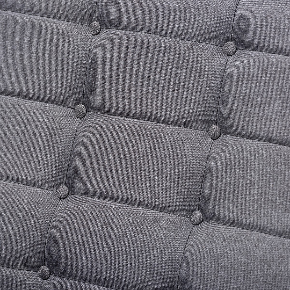 Baxton Studio Larsen Mid-Century Modern Gray Fabric Upholstered Walnut Wood Loveseat