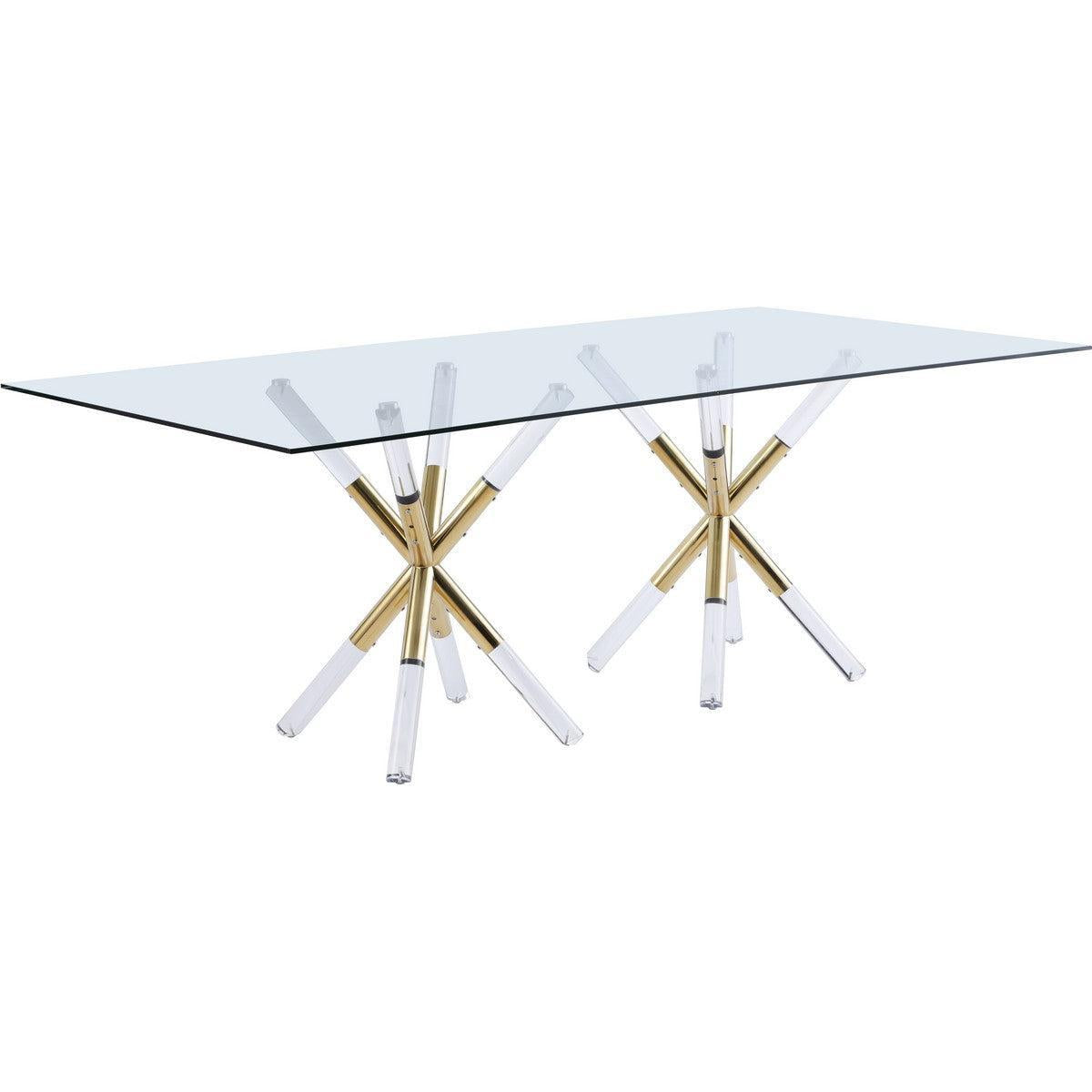 Meridian Furniture Mercury Acrylic/Gold Dining TableMeridian Furniture - Dining Table - Minimal And Modern - 1