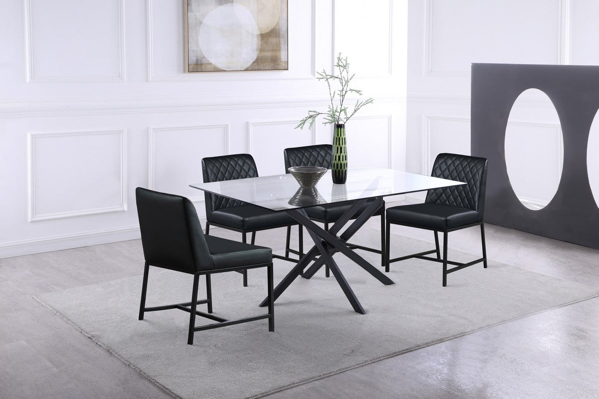 Meridian Furniture Bryce Black Faux Leather Dining Chair - Set of 2