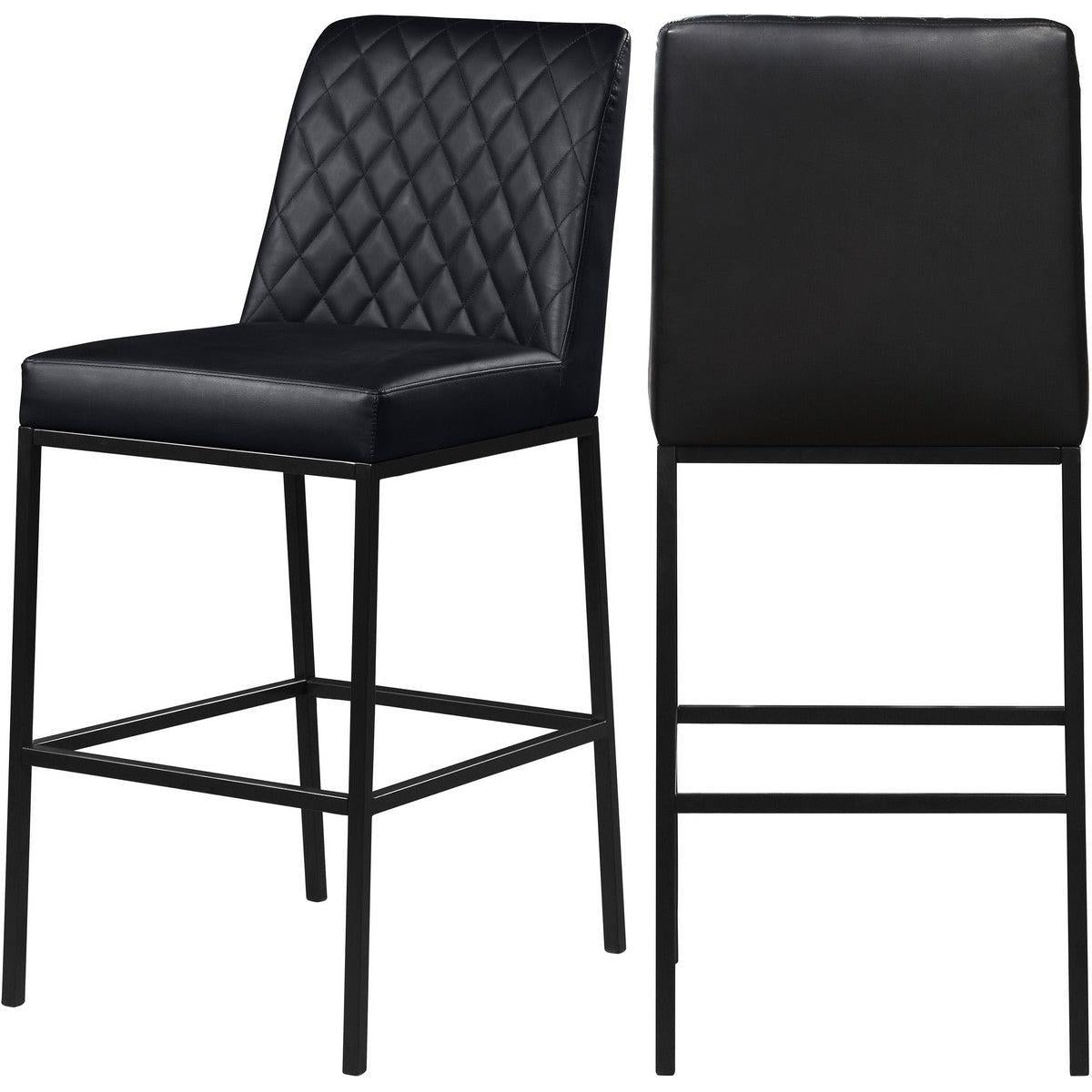 Meridian Furniture Bryce Black Faux Leather StoolMeridian Furniture - Stool - Minimal And Modern - 1