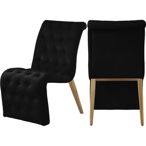 Meridian Furniture Curve Black Velvet Dining ChairMeridian Furniture - Dining Chair - Minimal And Modern - 1