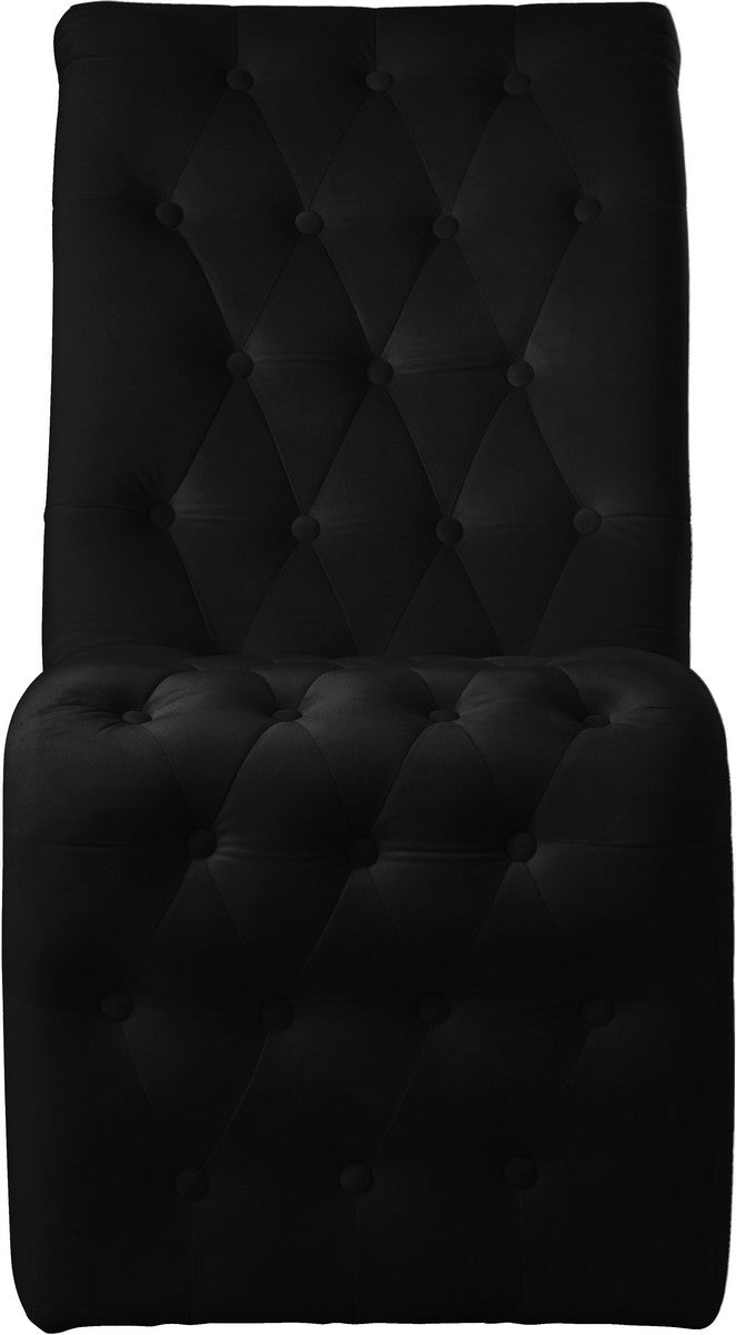 Meridian Furniture Curve Black Velvet Dining Chair - Set of 2