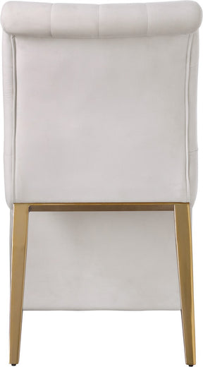 Meridian Furniture Curve Cream Velvet Dining Chair - Set of 2