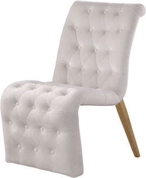 Meridian Furniture Curve Cream Velvet Dining Chair - Set of 2