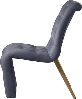 Meridian Furniture Curve Grey Velvet Dining Chair - Set of 2