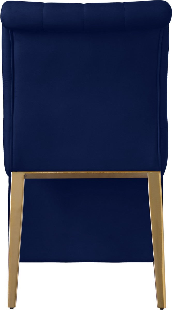 Meridian Furniture Curve Navy Velvet Dining Chair - Set of 2