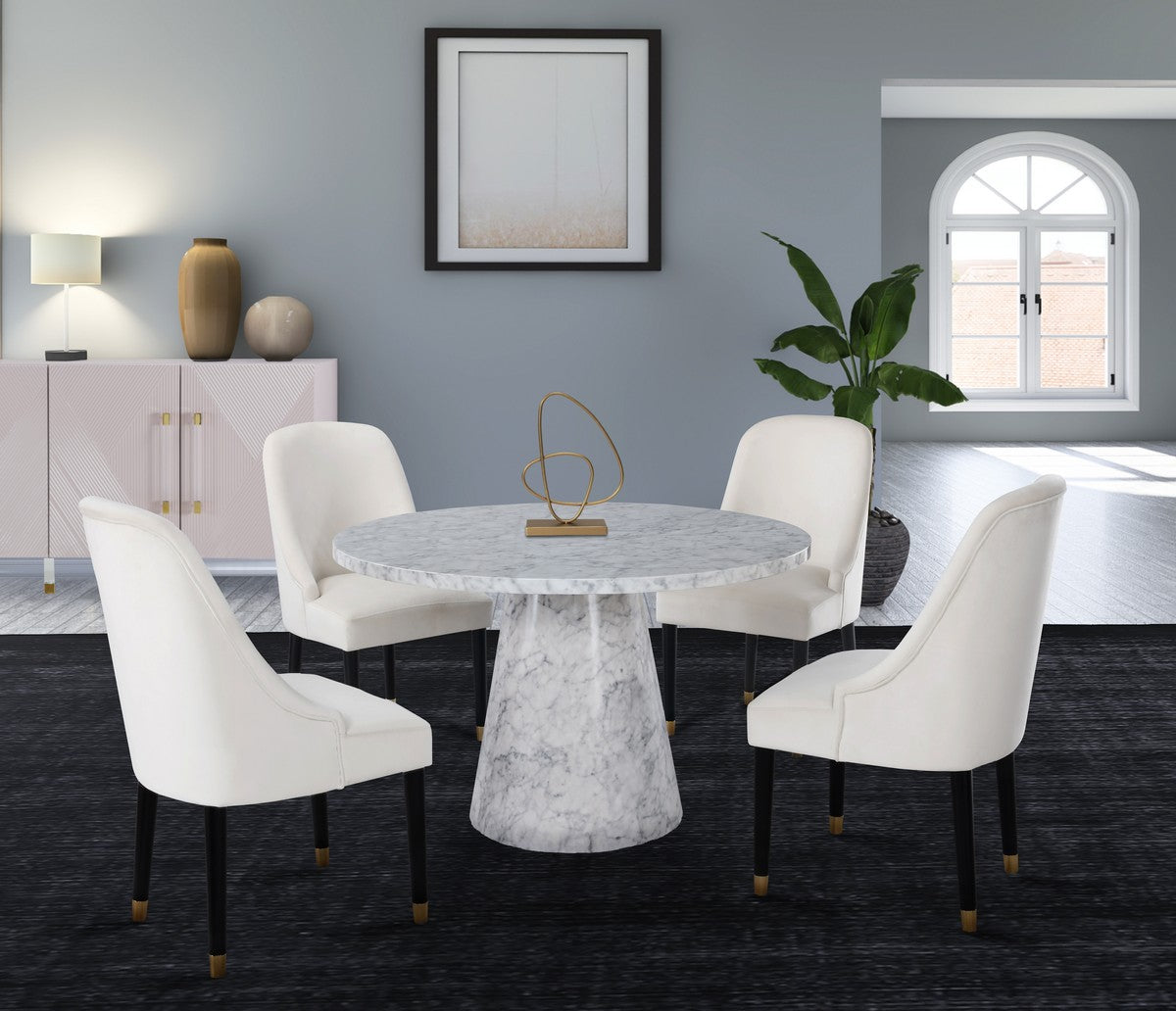 Meridian Furniture Omni White Faux Marble Dining Table