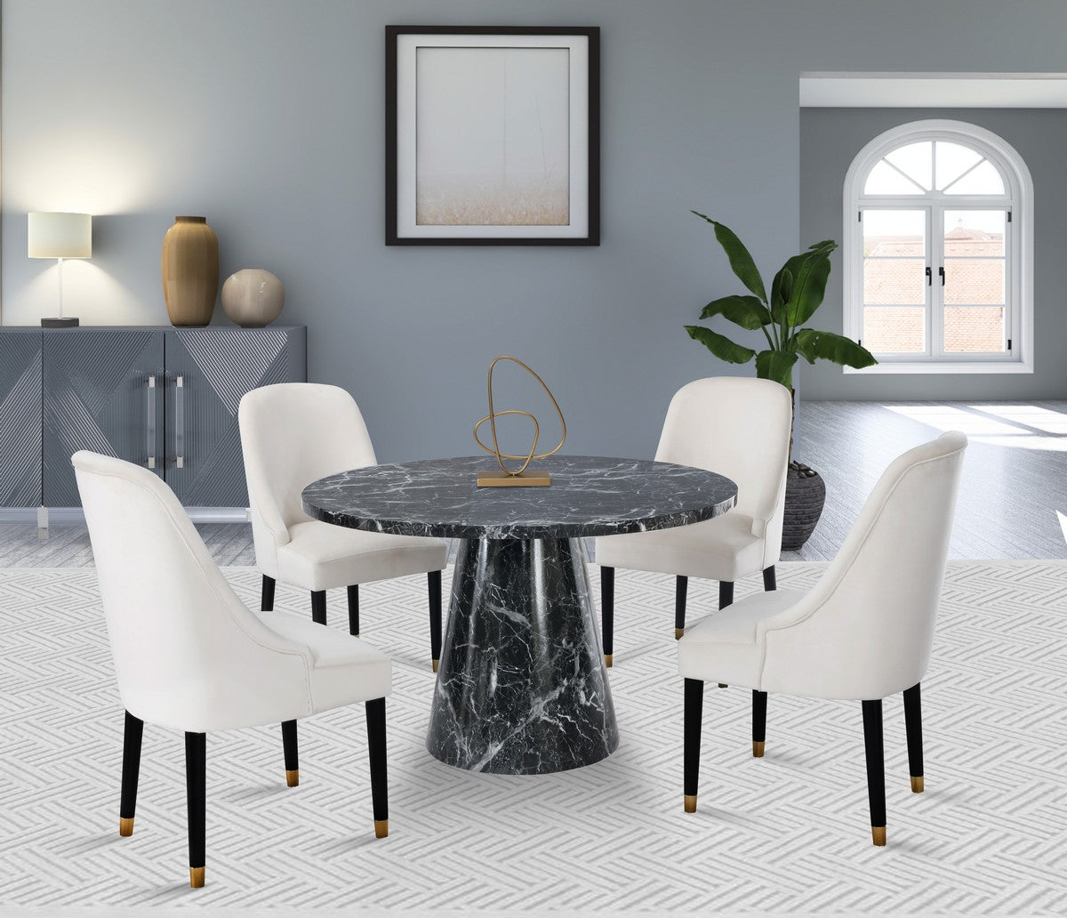 Meridian Furniture Omni Black Faux Marble Dining Table