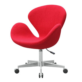 Finemod Imports Modern Swan Fabric Chair With Casters FMI9259-red-Minimal & Modern