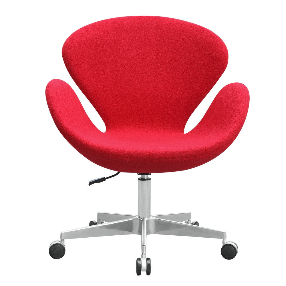Finemod Imports Modern Swan Fabric Chair With Casters FMI9259-red-Minimal & Modern