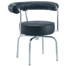Finemod Imports Modern LC7 Swivel Armchair In Black Leather FMI9265-black-Minimal & Modern