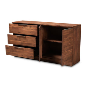 Baxton Studio Austin Modern and Contemporary Caramel Brown Finished 3-Drawer Wood Dining Room Sideboard Baxton Studio-Sideboard-Minimal And Modern - 1