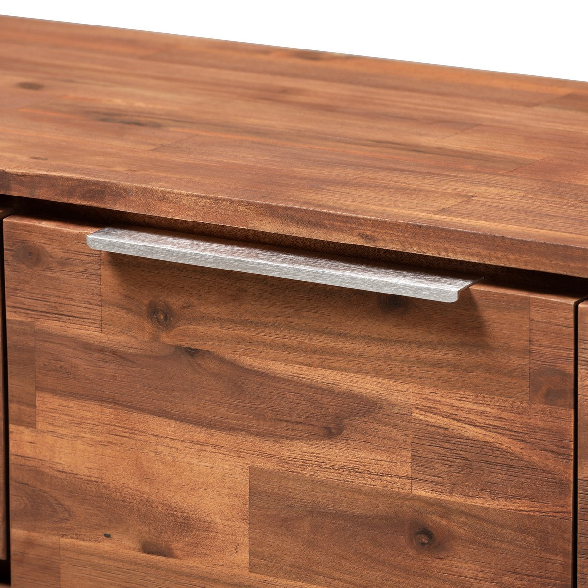 Baxton Studio Austin Modern and Contemporary Caramel Brown Finished 3-Drawer Wood Dining Room Sideboard