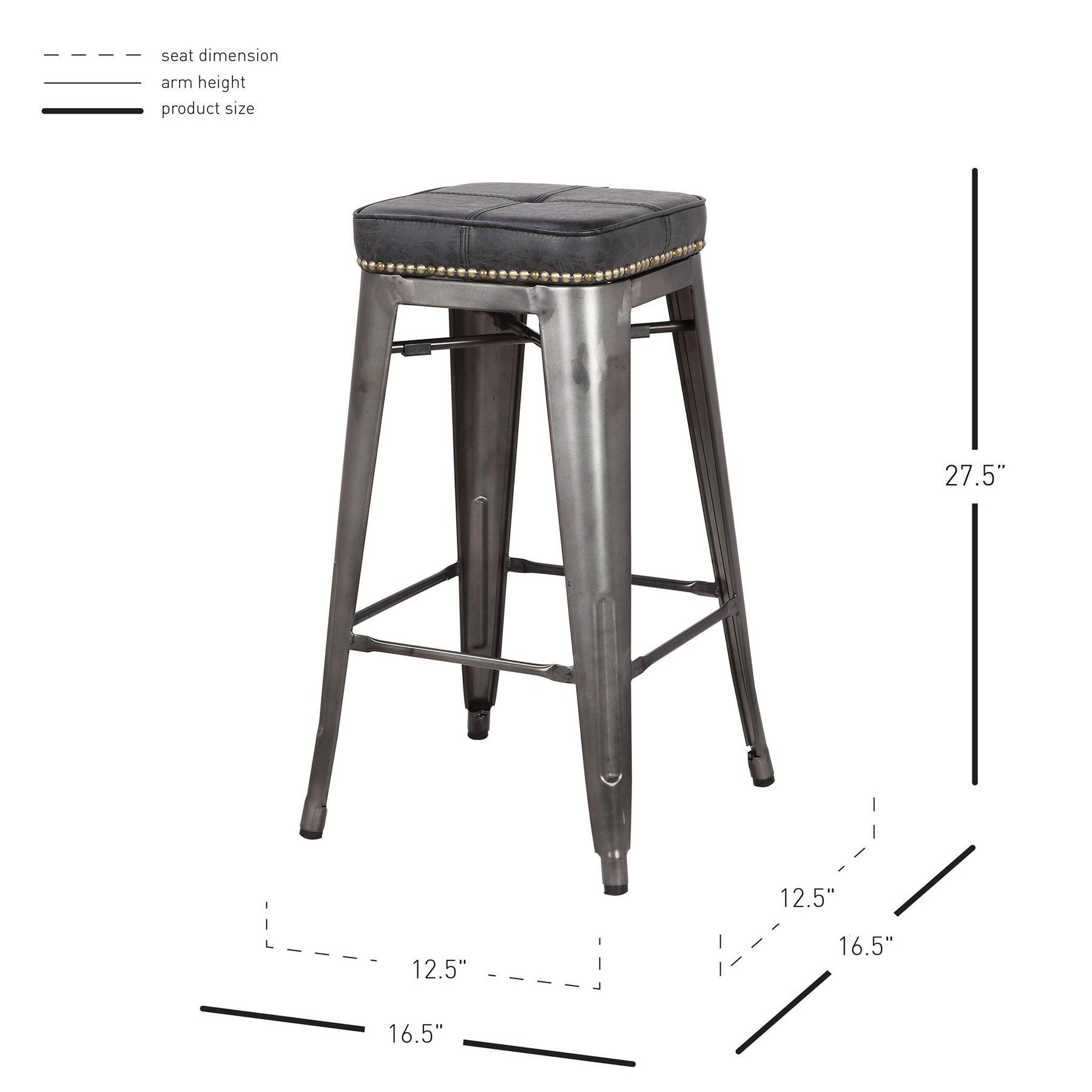 Metropolis PU Metal Counter Stool (Set of 4) by New Pacific Direct - 9300028