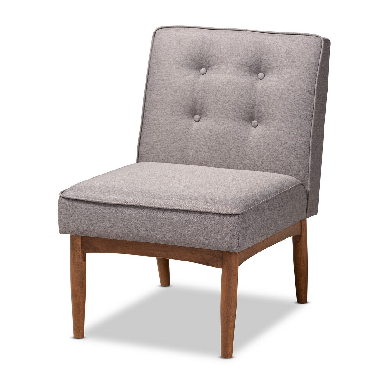 Baxton Studio Arvid Mid-Century Modern Gray Fabric Upholstered Wood Dining Chair Baxton Studio-dining chair-Minimal And Modern - 1
