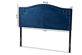 Baxton Studio Aubrey Modern and Contemporary Royal Blue Velvet Fabric Upholstered King Size Headboard