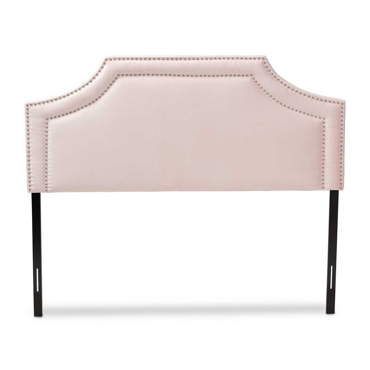 Baxton Studio Avignon Modern and Contemporary Light Pink Velvet Fabric Upholstered King Size Headboard