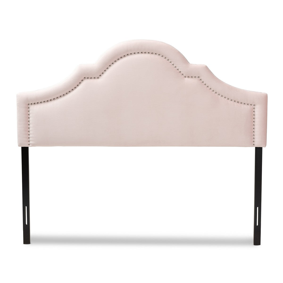 Baxton Studio Rita Modern and Contemporary Light Pink Velvet Fabric Upholstered King Size Headboard
