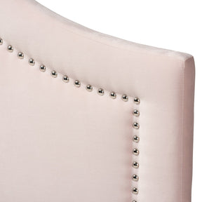 Baxton Studio Rita Modern and Contemporary Light Pink Velvet Fabric Upholstered King Size Headboard
