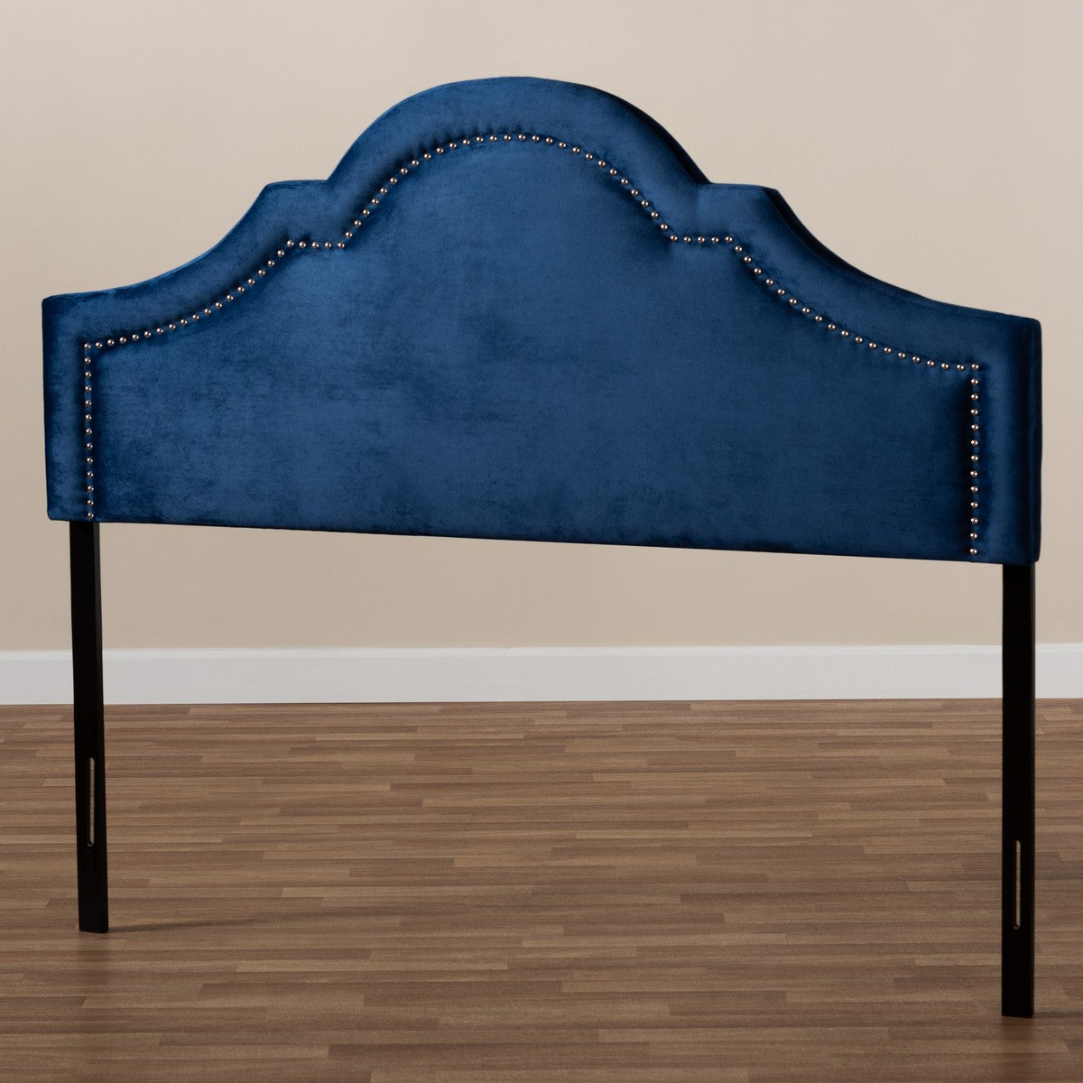 Baxton Studio Rita Modern and Contemporary Navy Blue Velvet Fabric Upholstered King Size Headboard