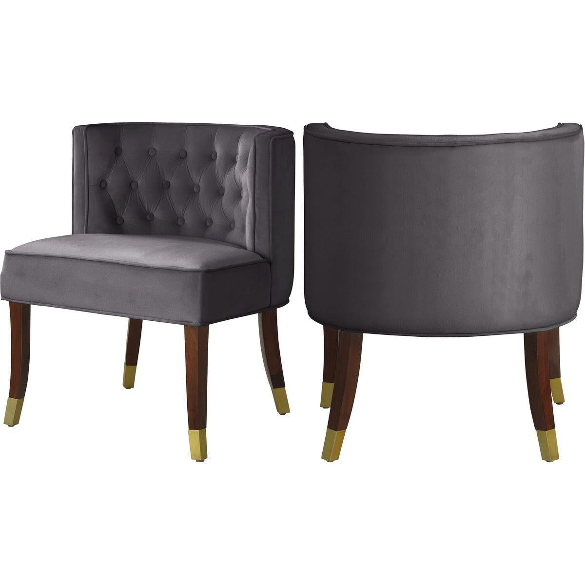 Meridian Furniture Perry Grey Velvet Dining ChairMeridian Furniture - Dining Chair - Minimal And Modern - 1