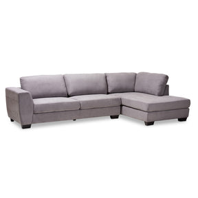 Baxton Studio Petra Modern and Contemporary Gray Fabric Upholstered Right Facing Sectional Sofa Baxton Studio-sofas-Minimal And Modern - 1