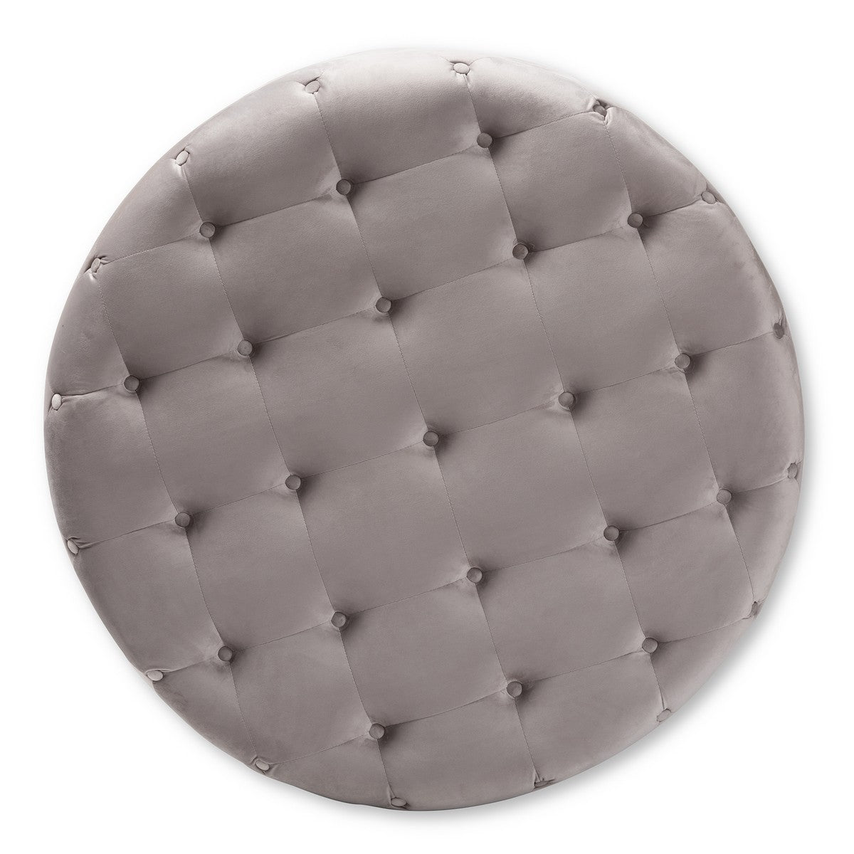 Baxton Studio Cardiff Transitional Grey Velvet Fabric Upholstered Button Tufted Cocktail Ottoman