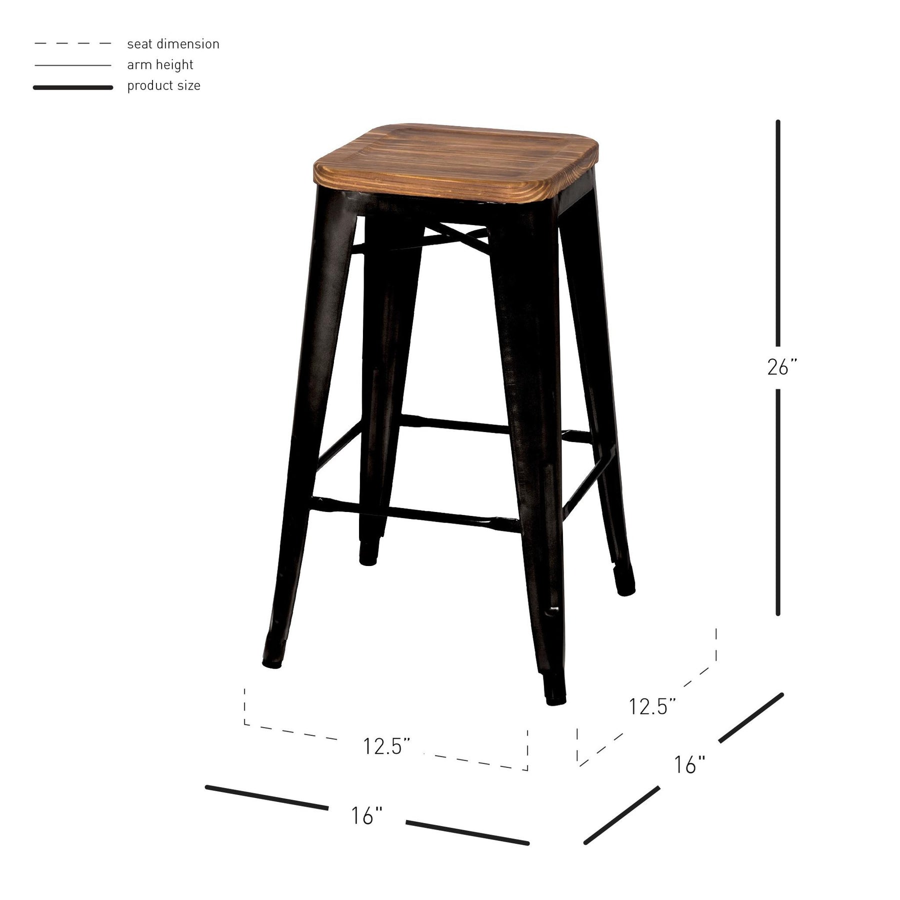 Metropolis Backless Counter Stool (Set of 4) by New Pacific Direct - 938627