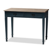 Baxton Studio Dauphine French Provincial Spruce Blue Accent Writing Desk Baxton Studio-Desks-Minimal And Modern - 1