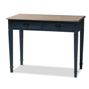Baxton Studio Dauphine French Provincial Spruce Blue Accent Writing Desk Baxton Studio-Desks-Minimal And Modern - 1