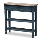Baxton Studio Dauphine French Provincial Blue Spruce Fiinished Wood Accent Console Table Baxton Studio-side tables-Minimal And Modern - 1