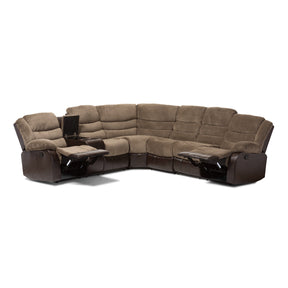 Baxton Studio Robinson Modern and Contemporary Taupe Fabric and Brown Faux Leather Two-Tone Sectional Sofa Baxton Studio-sectionals-Minimal And Modern - 3