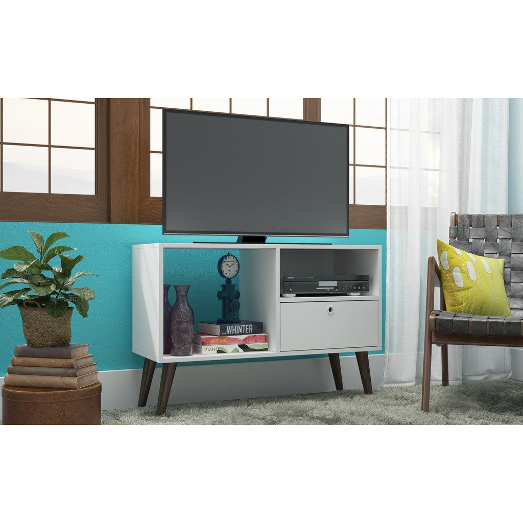 Manhattan Comfort  Bromma 35.43" TV Stand with 1 Drawer and 2 Shelves in White