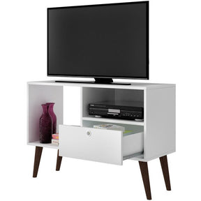 Manhattan Comfort  Bromma 35.43" TV Stand with 1 Drawer and 2 Shelves in White